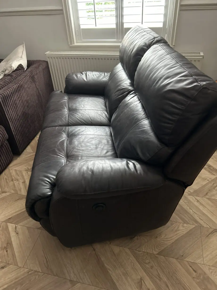 Brown leather 2 seater sofa