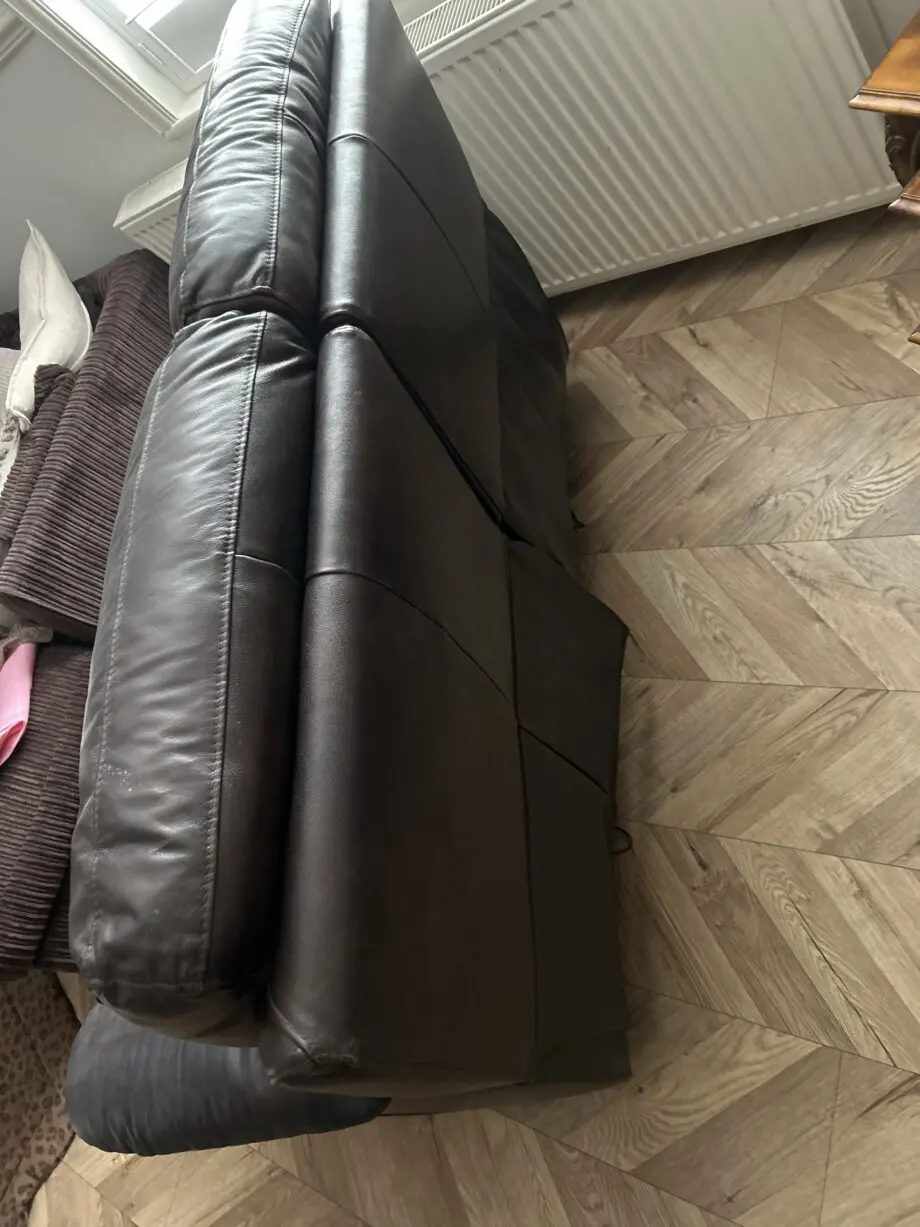 Brown leather 2 seater sofa