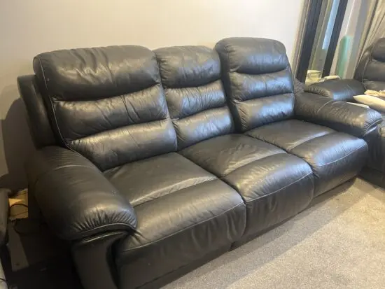 Two DFS – Black – 3 Seater Landos Power Recliner