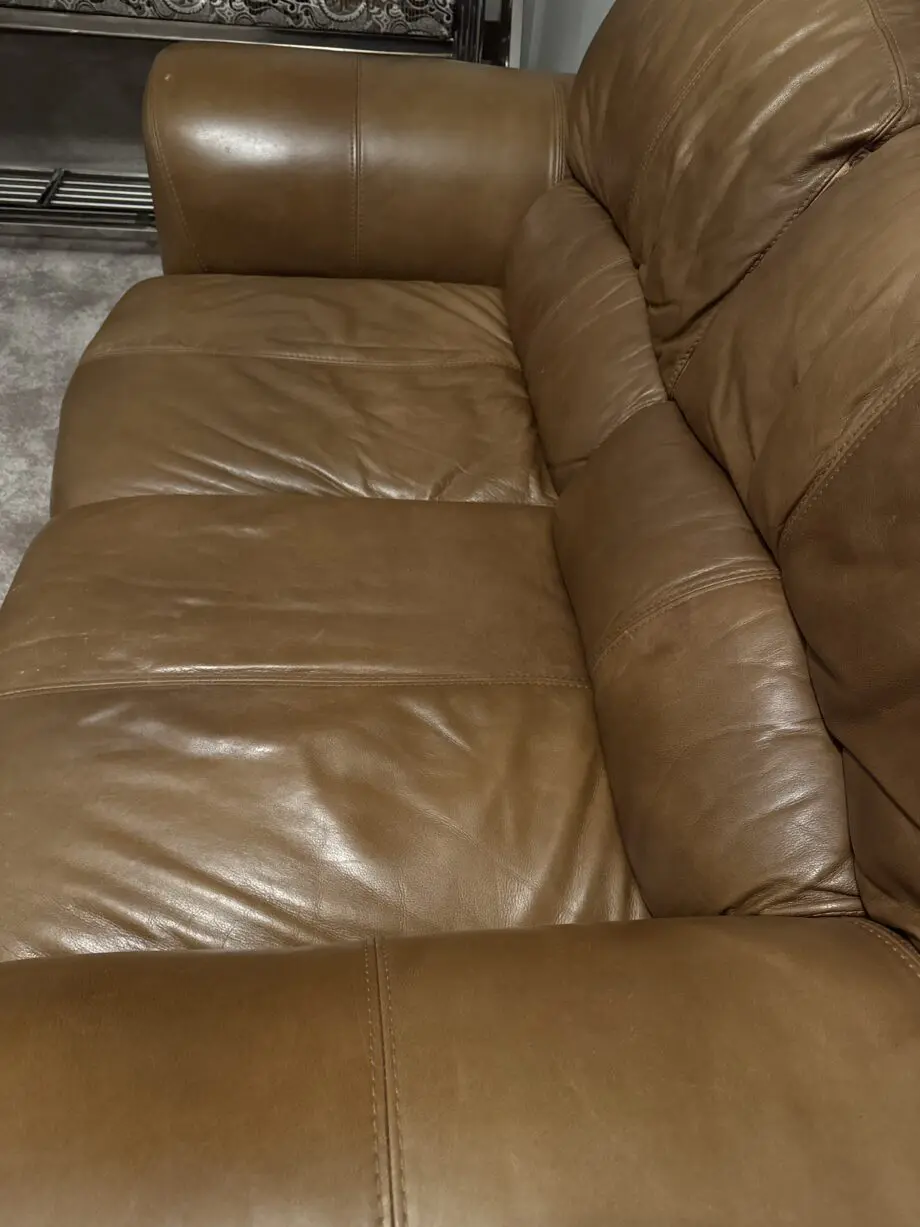 3 Piece Brown Leather DFS Sofa Set