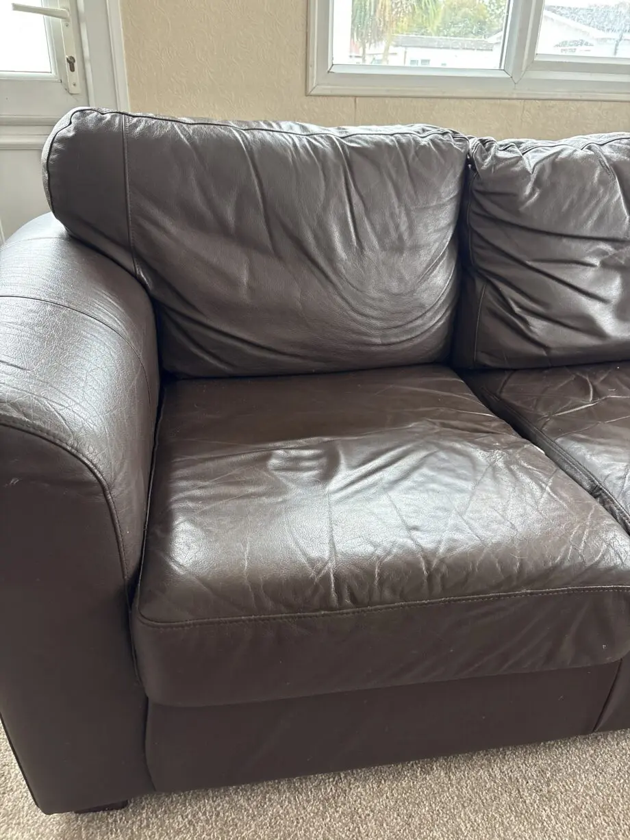 leather settee and chair