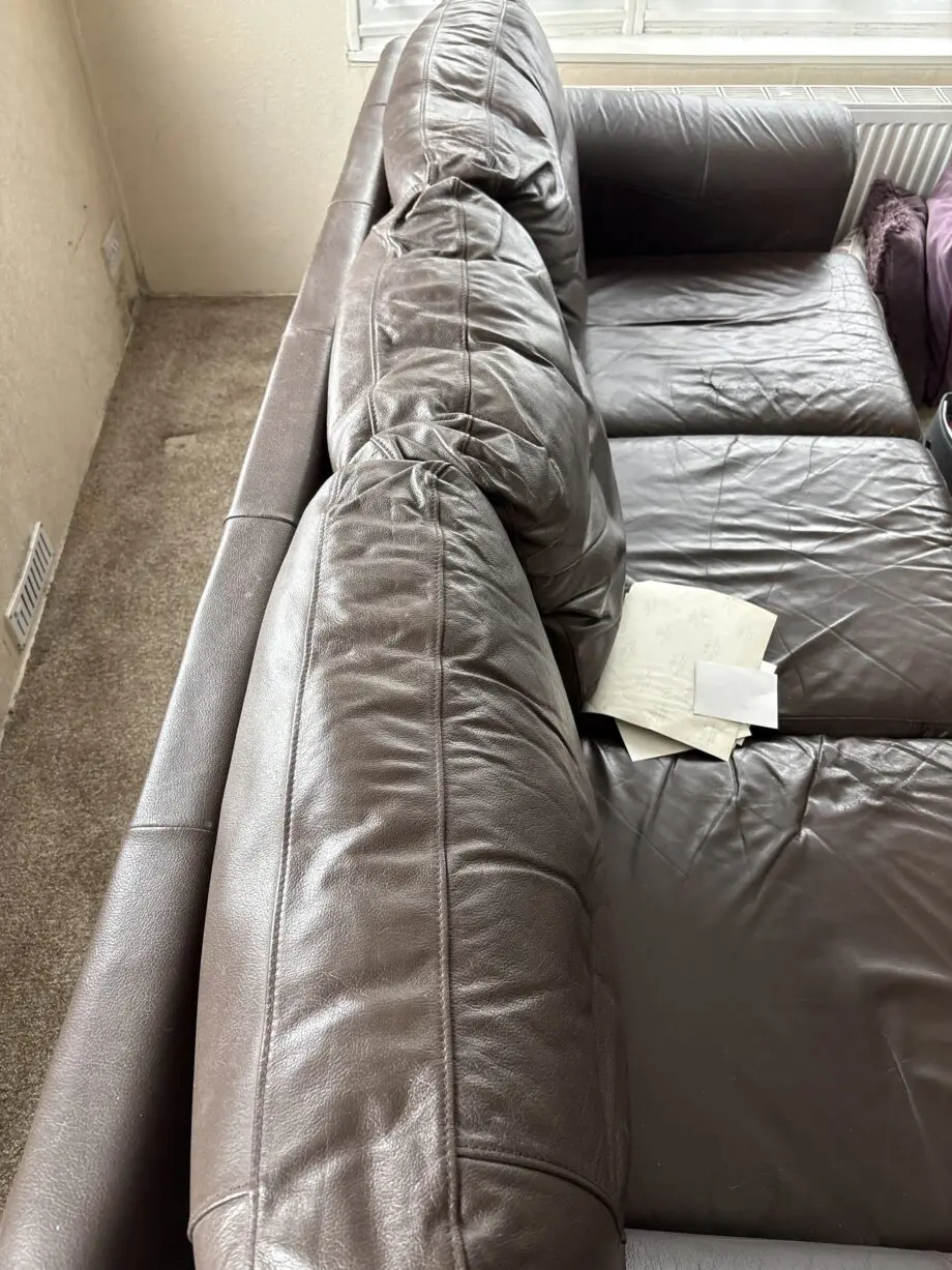 leather settee and chair