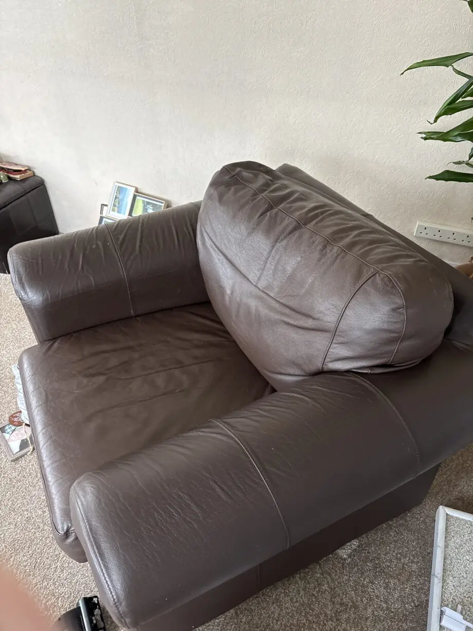 leather settee and chair