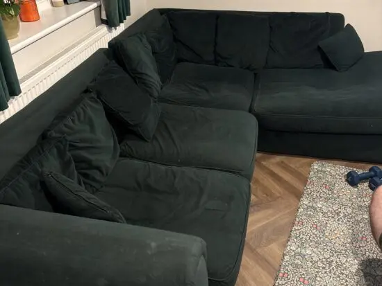 Emerald green corner sofa