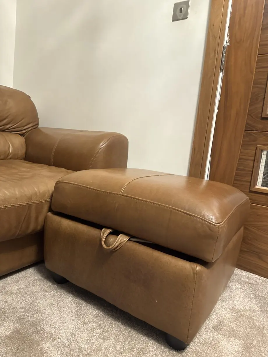 3 Piece Brown Leather DFS Sofa Set