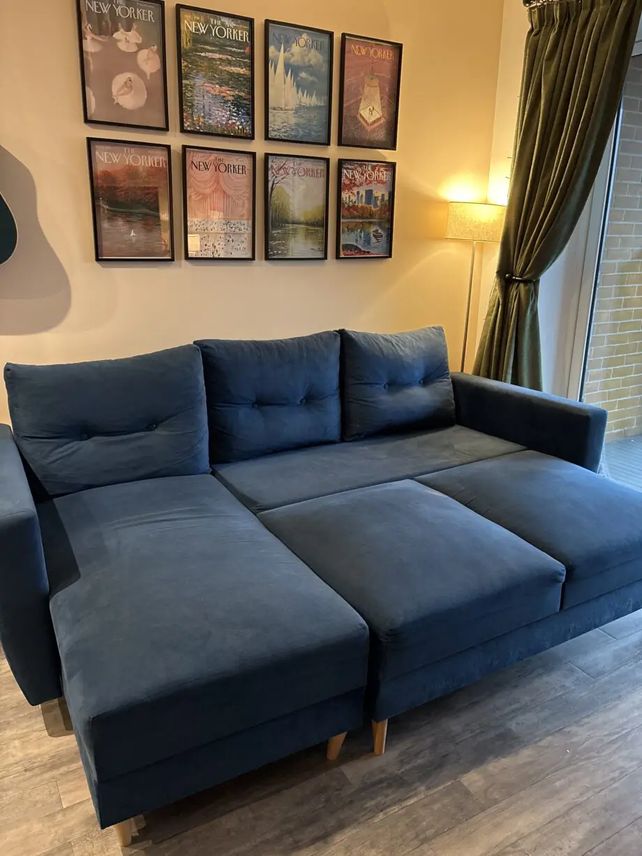 blue Corner sofa bed