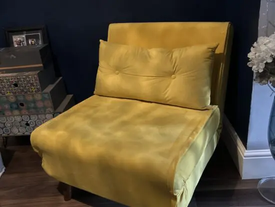 Una Single Sofa Bed - Yellow Velvet