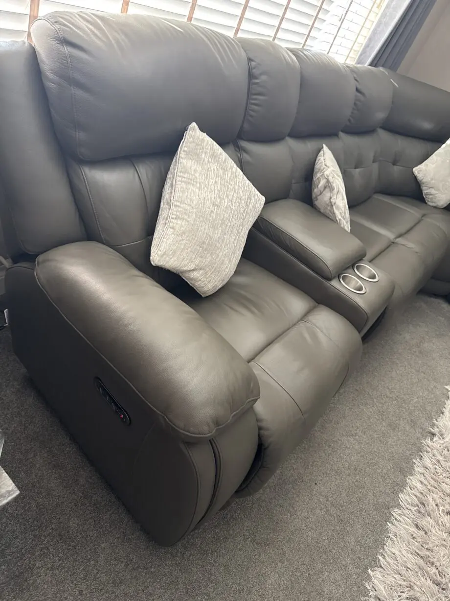 Lazy boy grey large corner sofa
