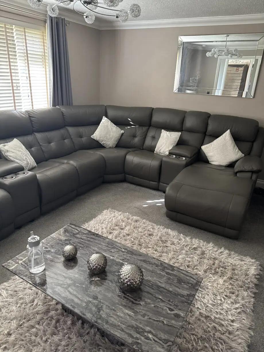 Lazy boy grey large corner sofa