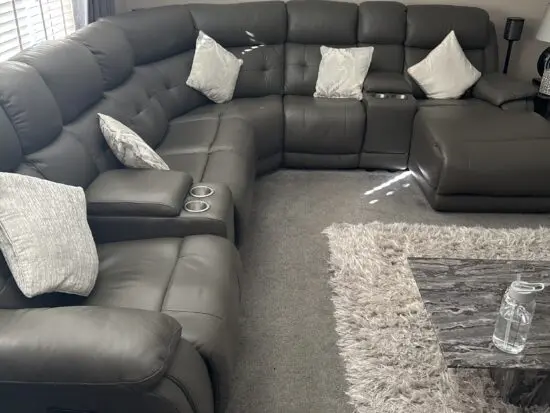 Lazy boy grey large corner sofa