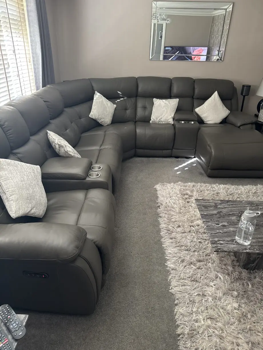 Lazy boy grey large corner sofa