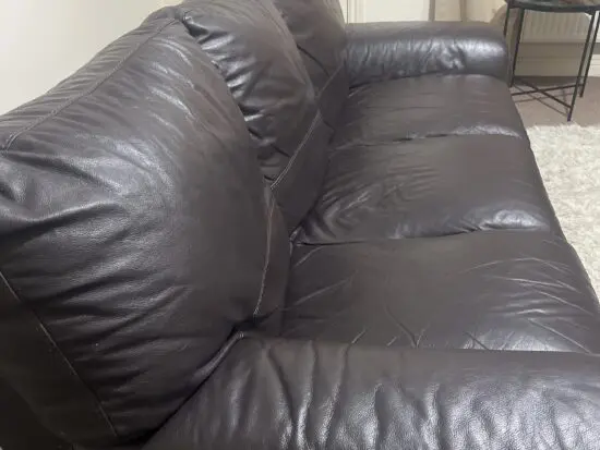 Dark brown 3 seater leather sof Dark brown 3 seater leather sofa