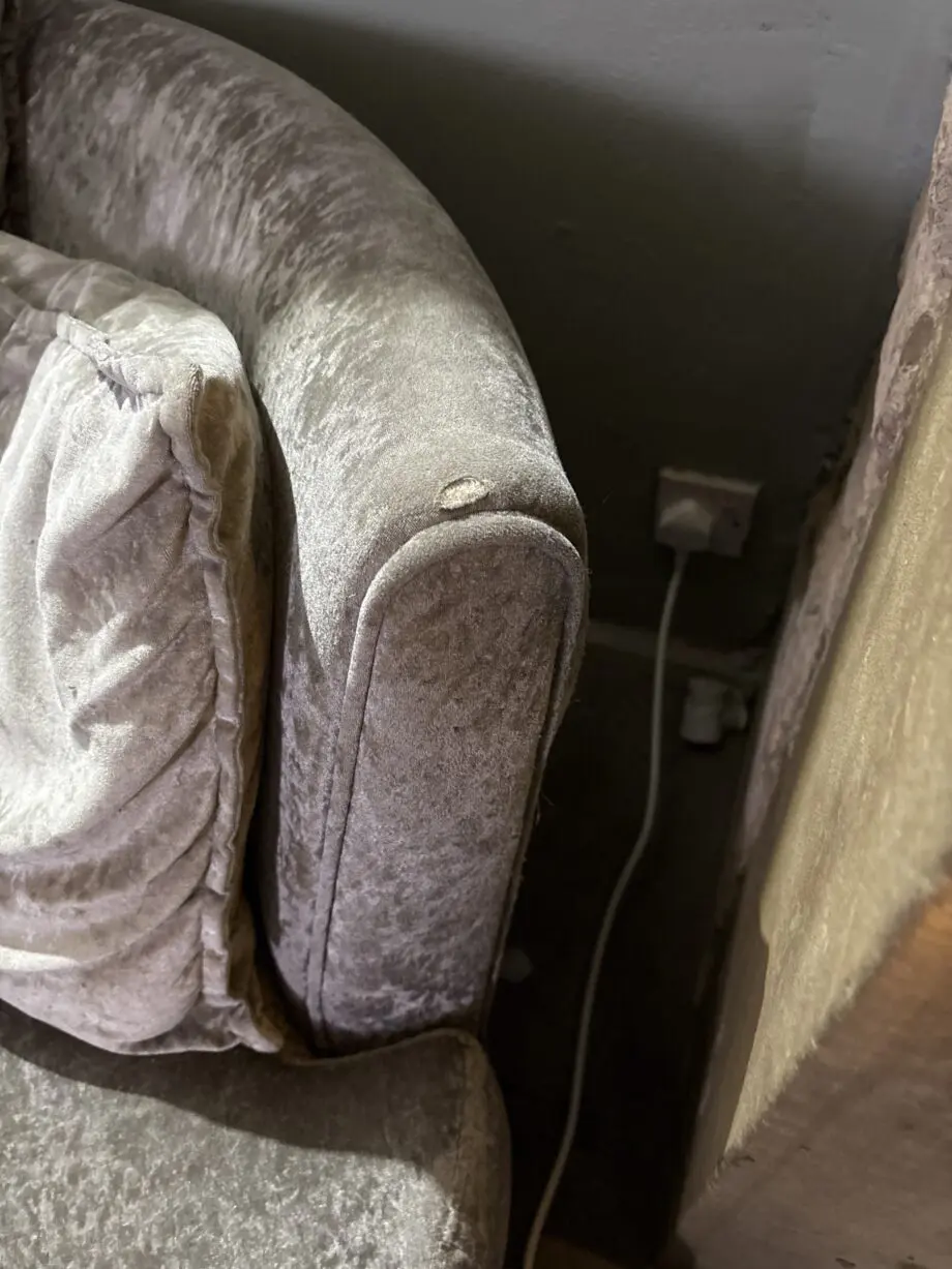 Crushed velvet grey swivel chair