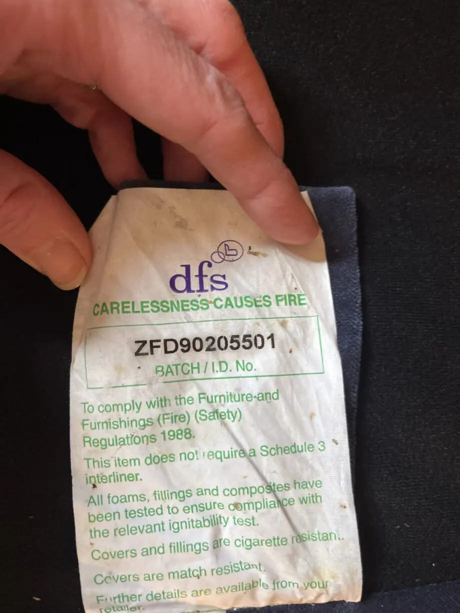 DFS French Connection Navy blue velvet sofa