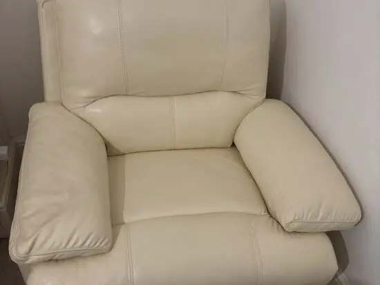 Beige recliner sofa armchair