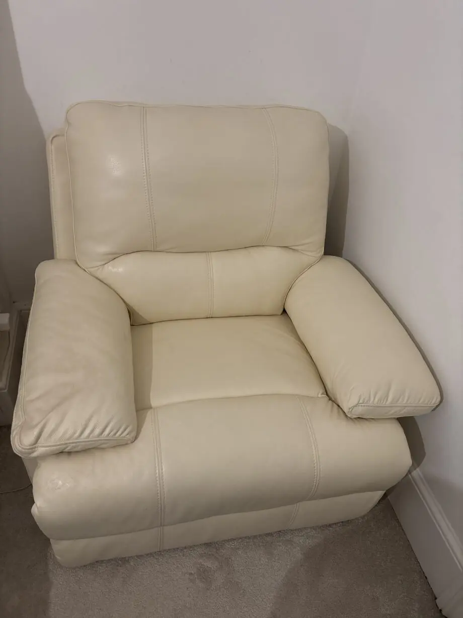 Beige recliner sofa armchair