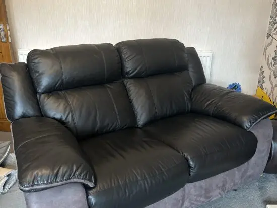 DFS grey and black 3+2 sofa