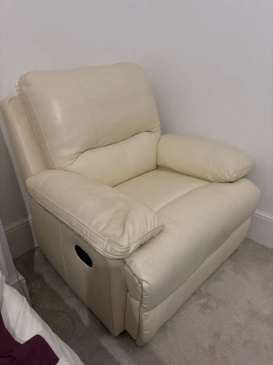 Beige recliner sofa armchair