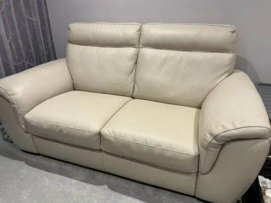 Natuzzi cream 2 seater leather sofa