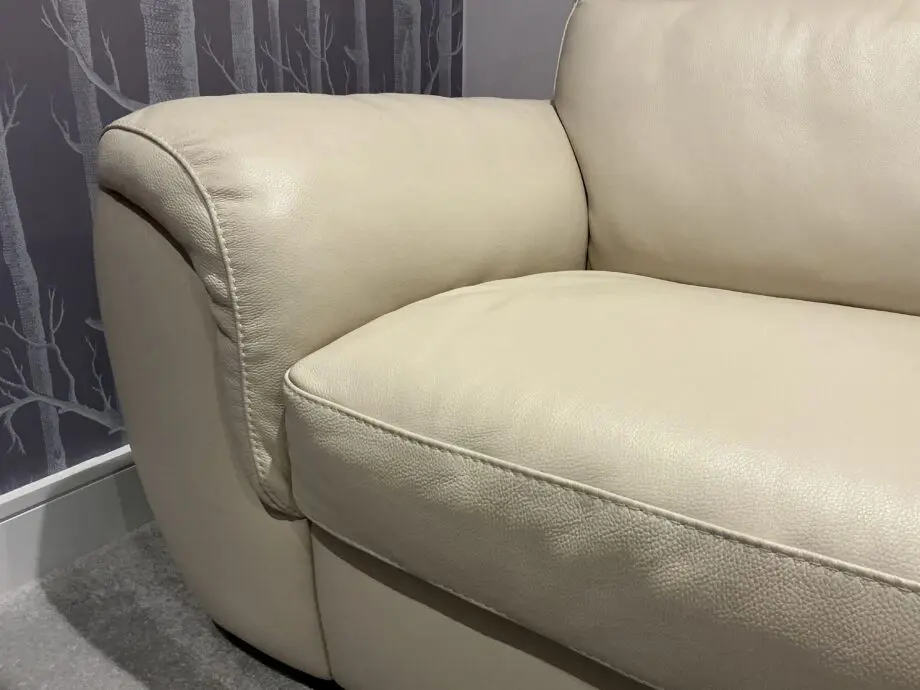Natuzzi cream 2 seater leather sofa