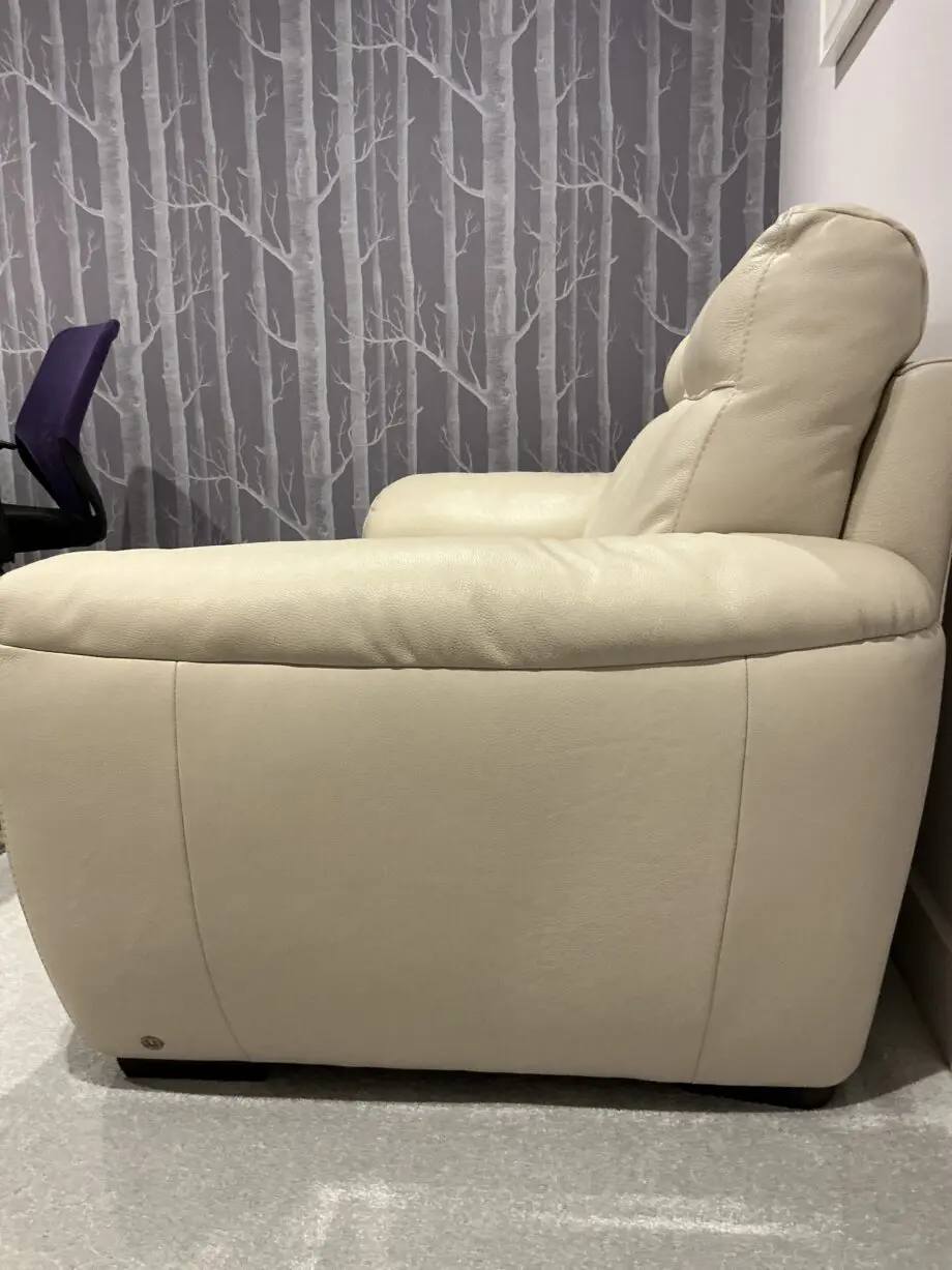 Natuzzi cream 2 seater leather sofa