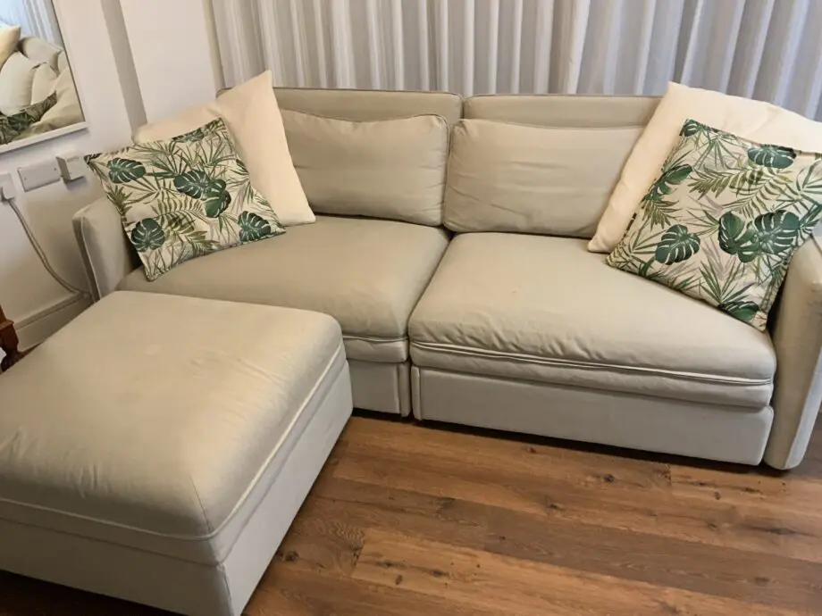 3seat sofa bed with separate storage module (Ikea vallentuna beige)