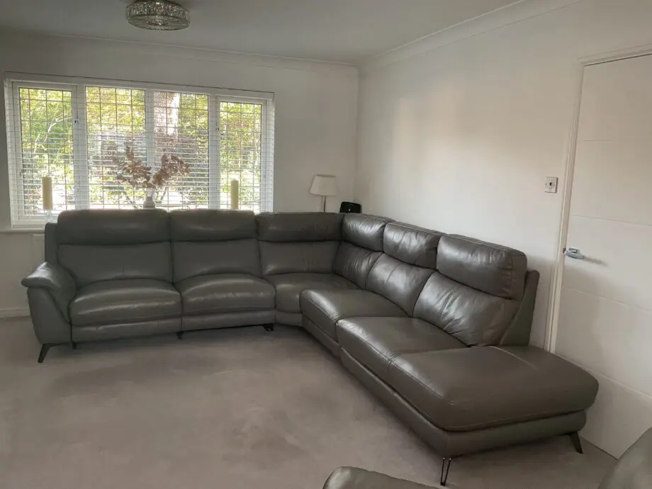 furniture village Contempo leather corner sofa & chair
