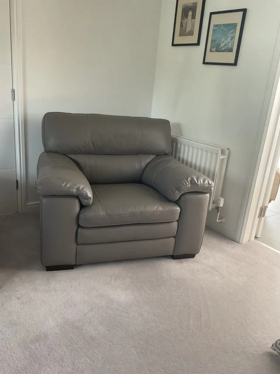 furniture village Contempo leather corner sofa & chair