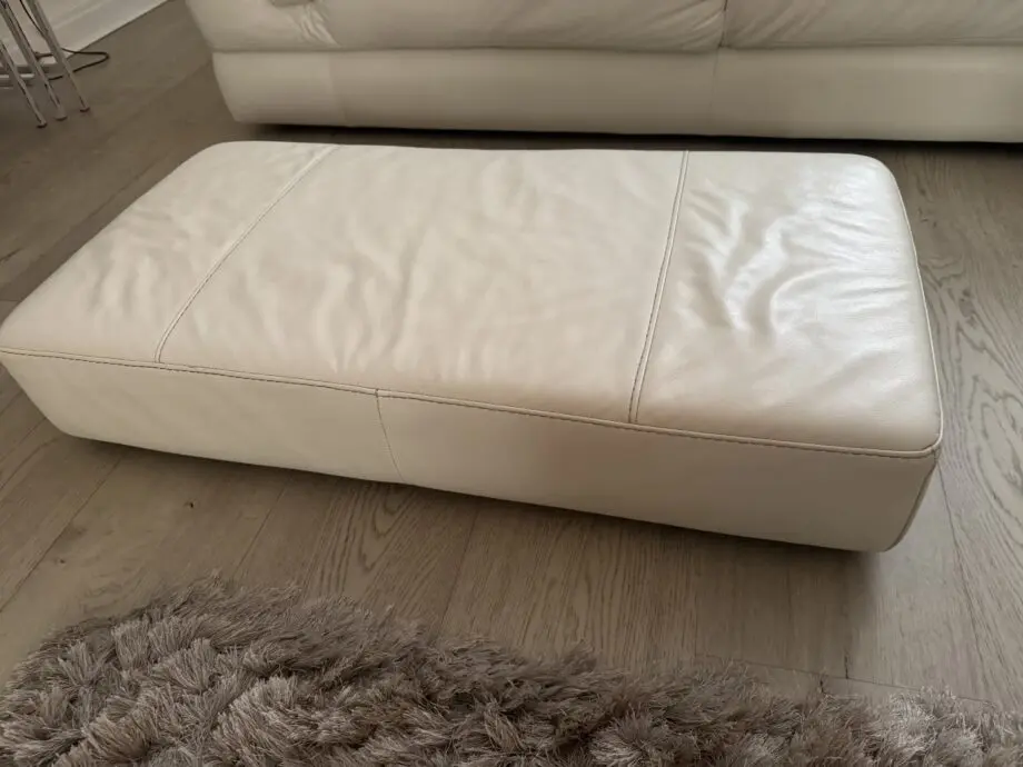 Ottoman Cream Italian corner leather sofa set