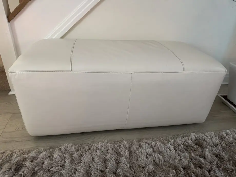 Ottoman Cream Italian corner leather sofa set