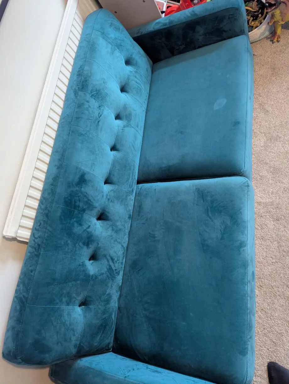 Clarence Sofa Range in Blue Velvet × 1 Blue Velvet / 3 Seater