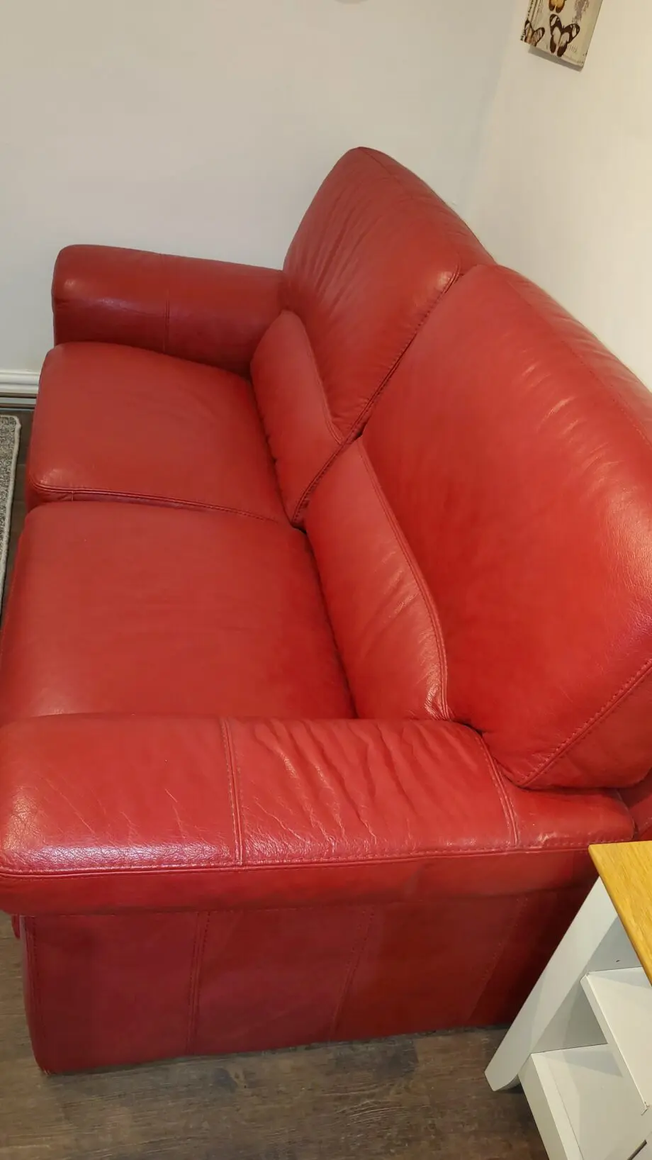 High Quality Bardi Genuine Italian Leather 2 Seater Sofa in Red in Excellent Condition