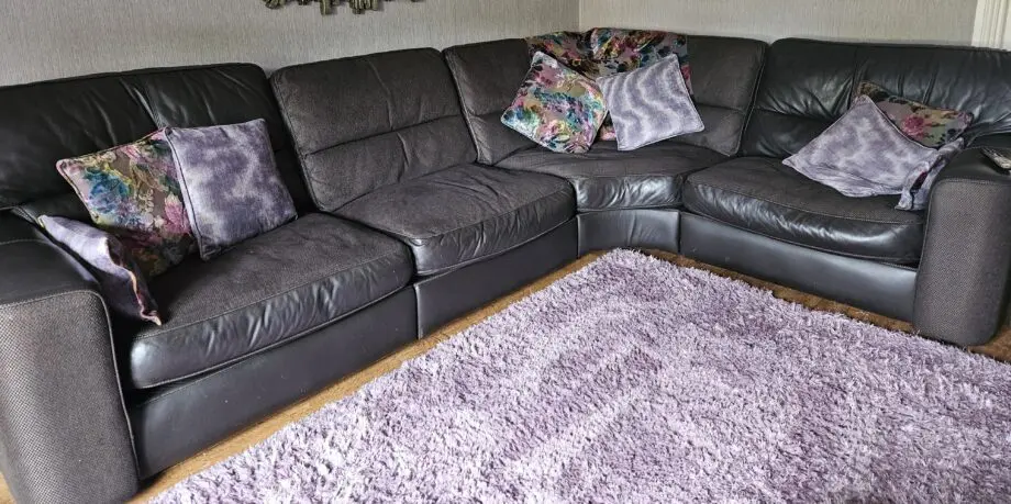 Furniture villiage dual material and leather corner sofa