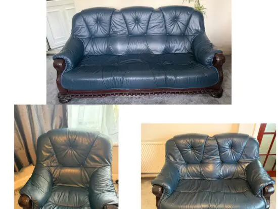 DFS 3 piece leather sofa suite