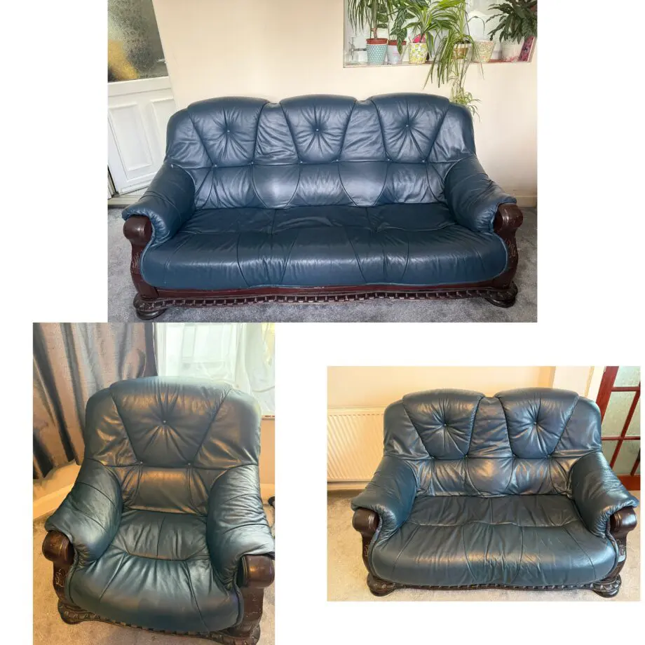 DFS 3 piece leather sofa suite