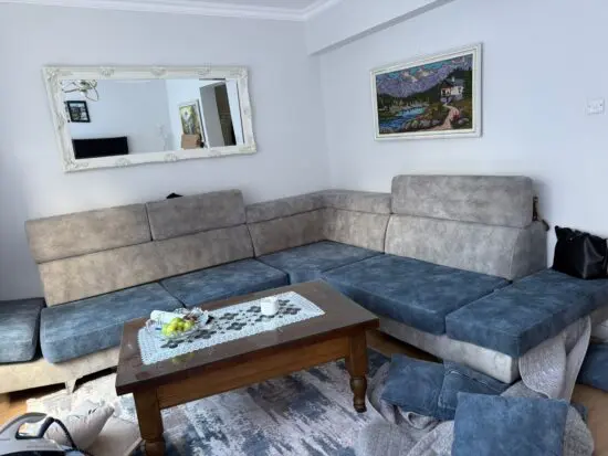 Grey/Blue corner sofa