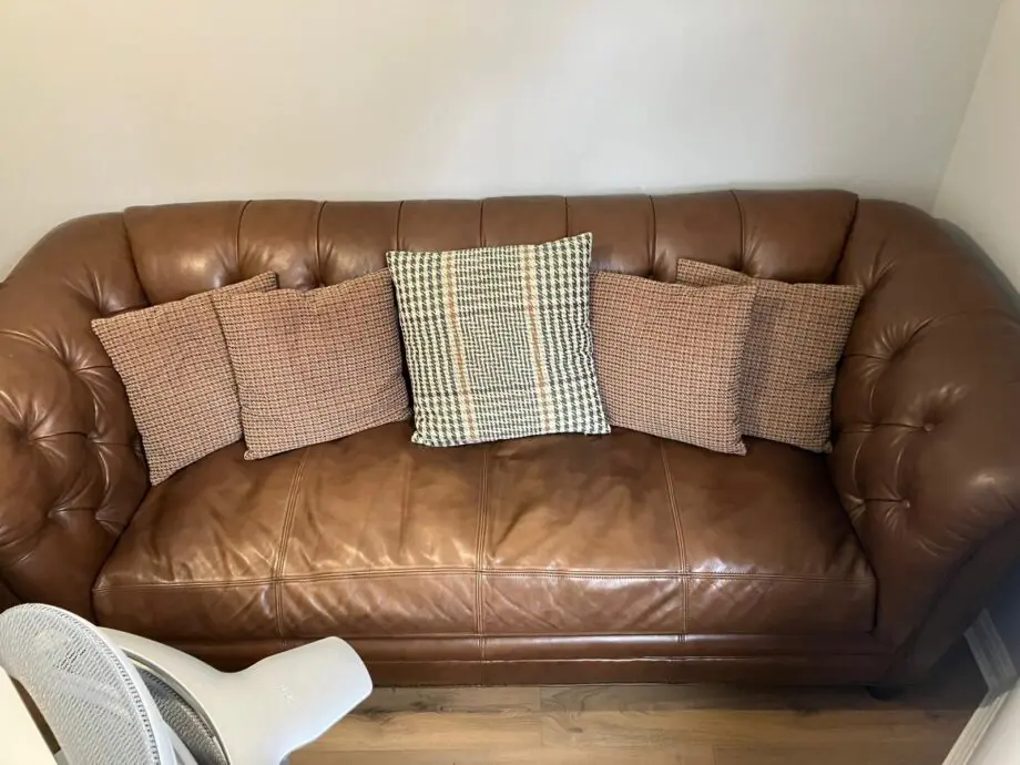 Brown leather Chesterfield