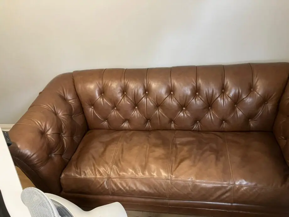 Brown leather Chesterfield