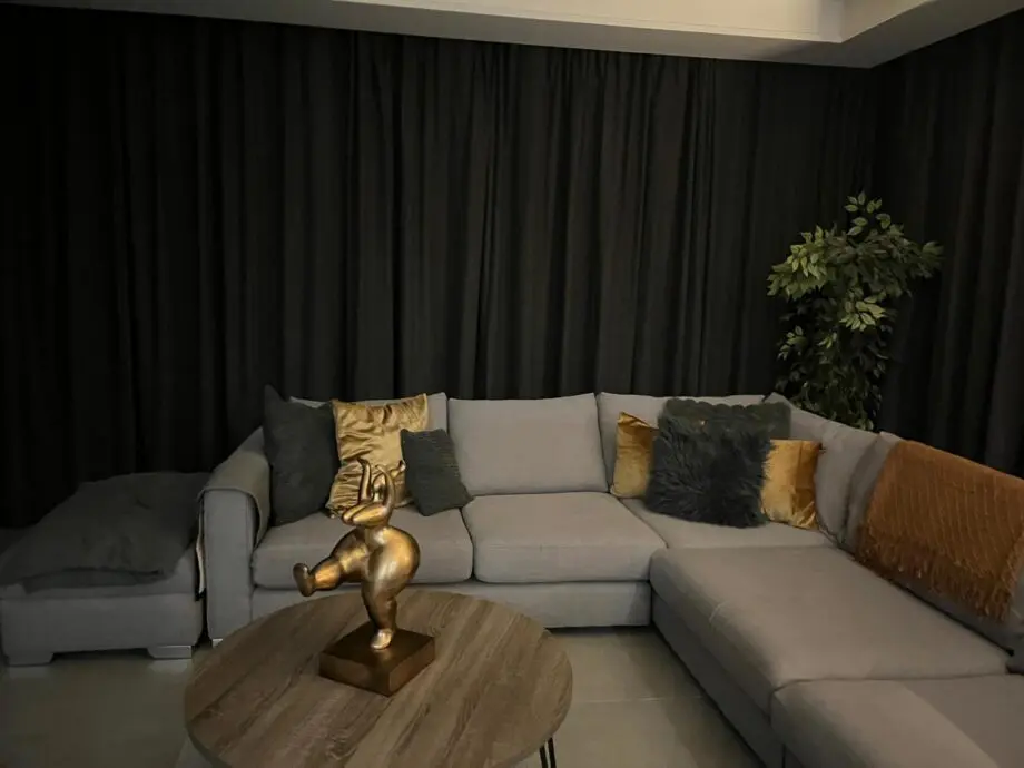 Extra large grey corner sofa with footstool and storage