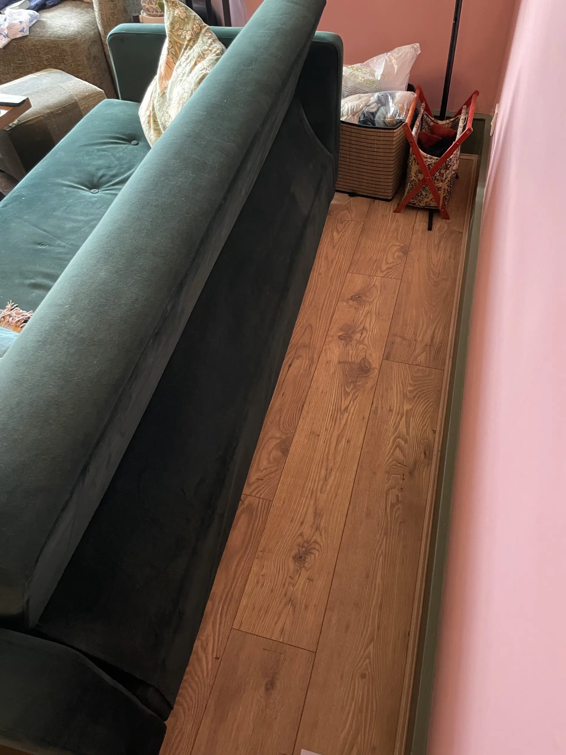 Made Chou 4 Seater Sofa Bed with Storage, Velvet Pine Green