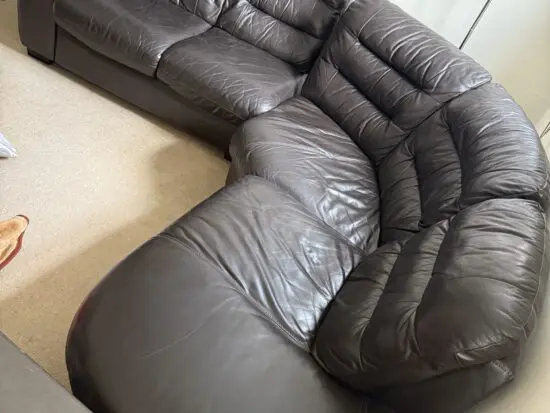 Brown DFS Faux Leather Corner Sofa – 5 Seater – Excellent Condition