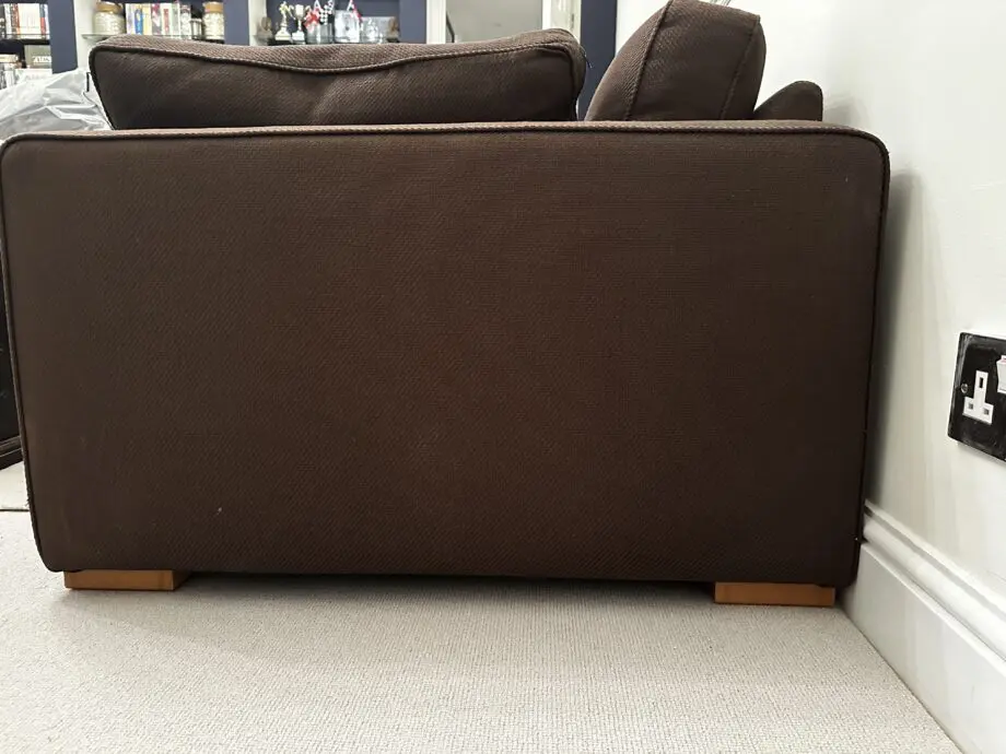 Heals Linear Sofas in Brown '8 Star Java Fabric': 3 seater and 2 seater owned from new