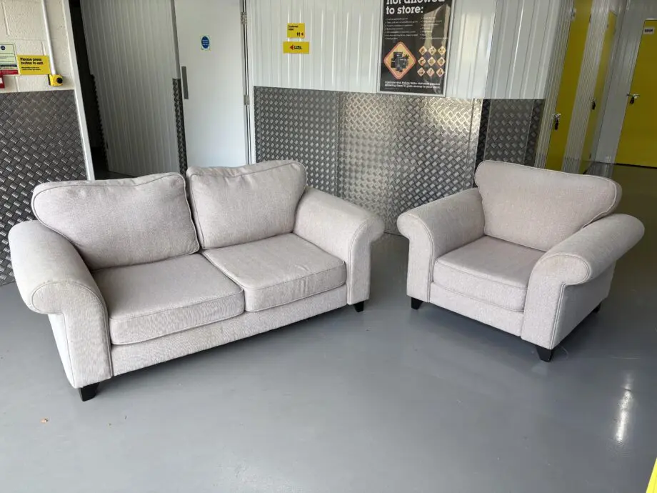 DFS Grey 2-Seater Sofa and Armchair