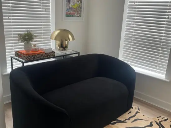 Dunelm Zuma 2 Seater Sofa Settee Black Velvet