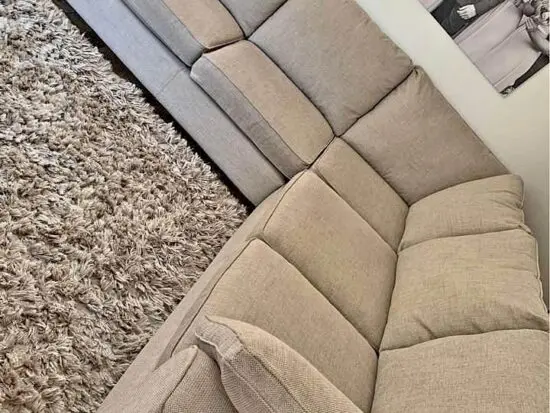 Light Grey 2c2 Corner Sofa With High Back Cushions