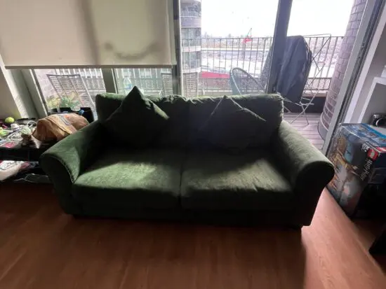 Green 3 seater sofa