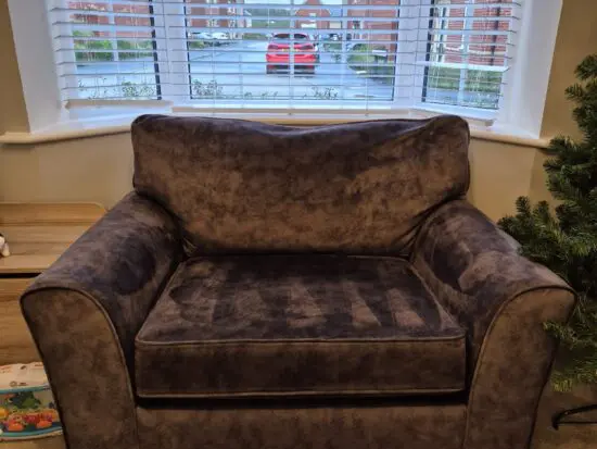 Next Michigan Faux Suede Charcoal Grey Snuggle/Love Seat