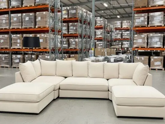 Bishop Cream U‑Shape Corner Sofa – Luxury Scatter‑Back Modular Design
