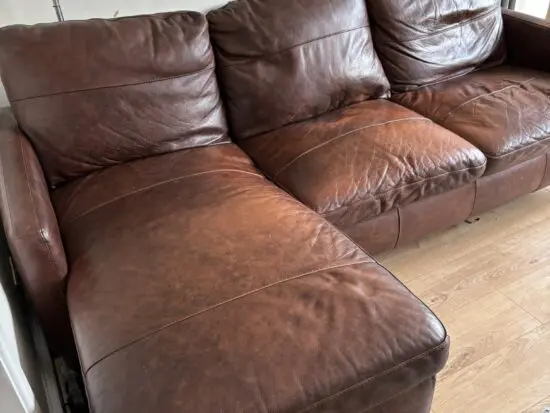 Leather Chaise Long Sofa (& armchair)