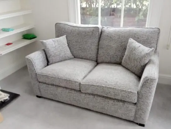 Grey 2 seater sofas x2 and footstool